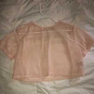 Mesh Pink Crop Top